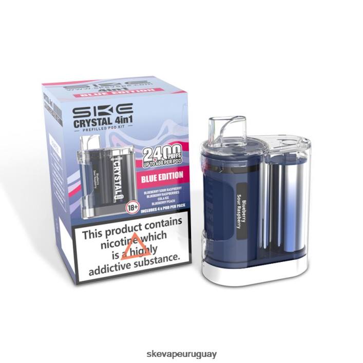 SKE Crystal 2400 kit de cápsulas 4 en 1 mixto H64B4 edición azul - SKE Vape Uruguay